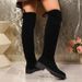 Large size over knee elastic boots autumn and winter new high tube thick soled solid color fashion women's boots_voghion.com