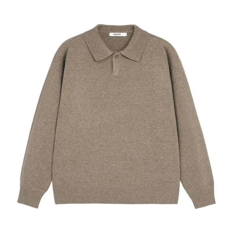 BODYDREAM BM Italian Style Old Money Sweate Fo Men With Wool Seagull Colla POLO Long Sleeve Lightweight Loose_voghion.com