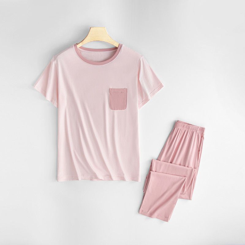 "2025 Summer New" Couple Crew Neck Homewear Set | Loose Version Can Be Worn Outside, Summer Home Couple Pajamas_voghion.com