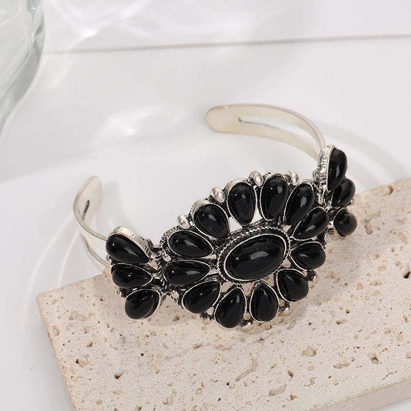 Braccialetto turchese in stile etnico bohémien per donna, bracciale floreale alla moda unico_voghion.com