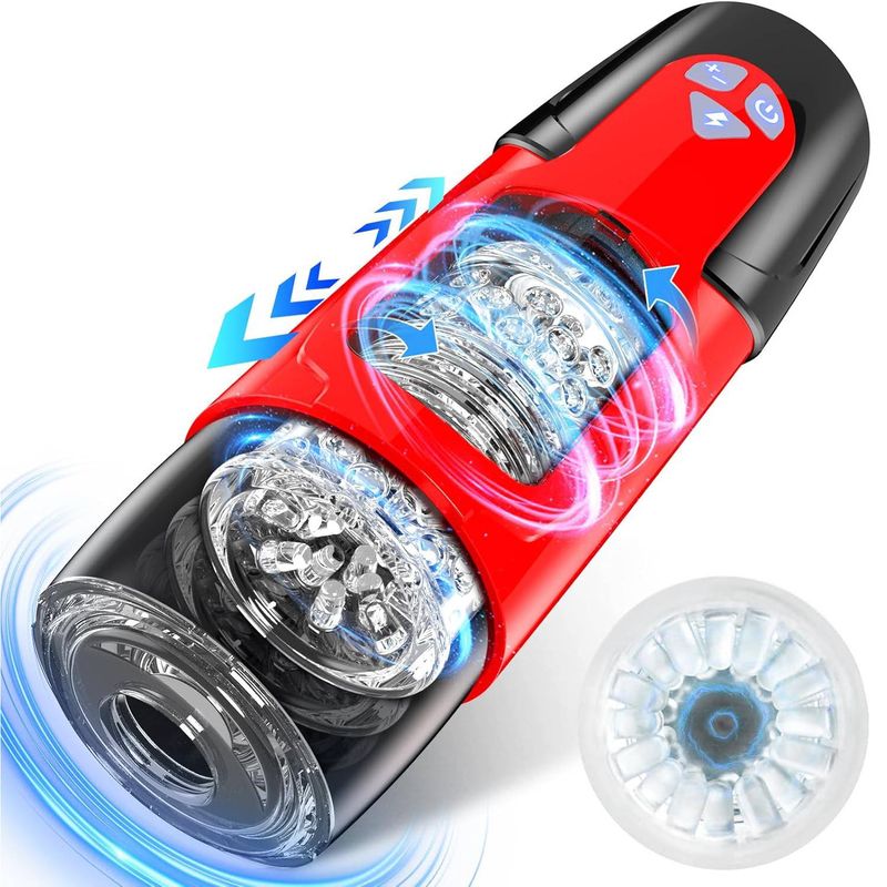 Appareil d'exercice électrique automatique télescopique rotatif en silicone pour avion, produits érotiques pour adultes_voghion.com