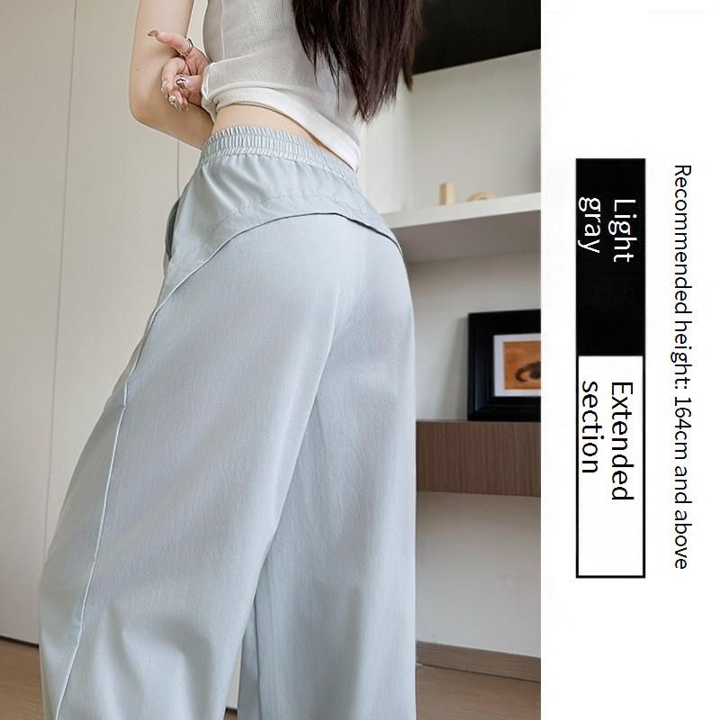 Damen-Cargohose für den Sommer, hohe Taille, lockere Passform, gerades Bein, Freizeithose mit Kordelzug – dehnbare Nylonmischung für Komfort und Stil_voghion.com