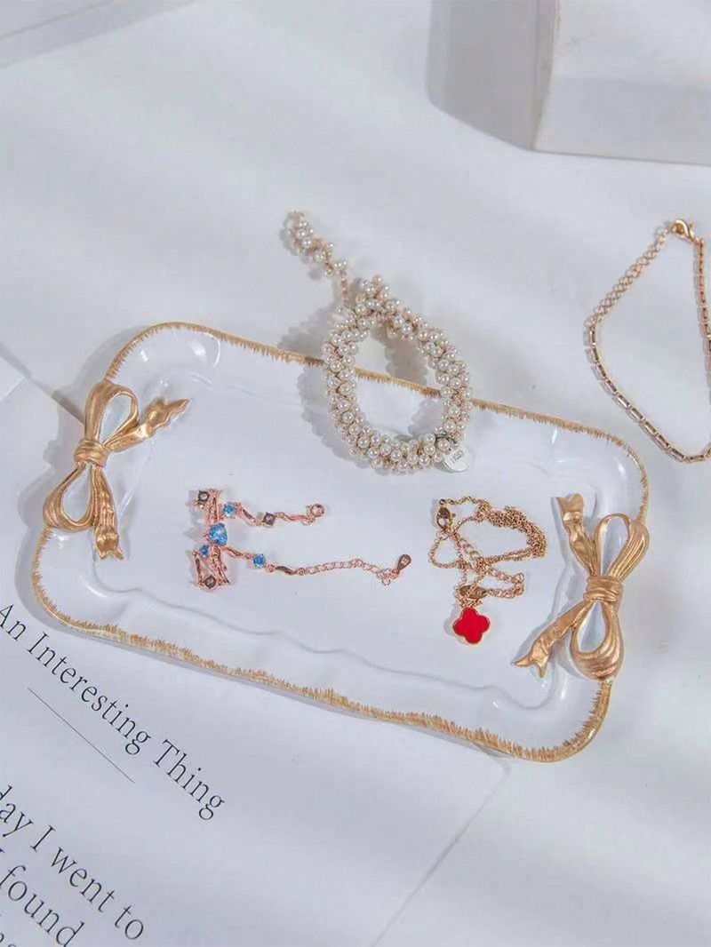 Elegant Resin Jewelry Tray With Velvet Lining – Premium Organizer For Rings, Earrings & Necklaces – Stylish Vanity Decor For Women_voghion.com