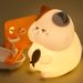 Greedy Cat Night Light Rechargeable Colorful Pat Light Bedside Feeding Light Cute Children's Birthday Gift_voghion.com
