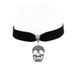 Necklaces Silver Skull Charm Pendant Black Velvet Choker_voghion.com