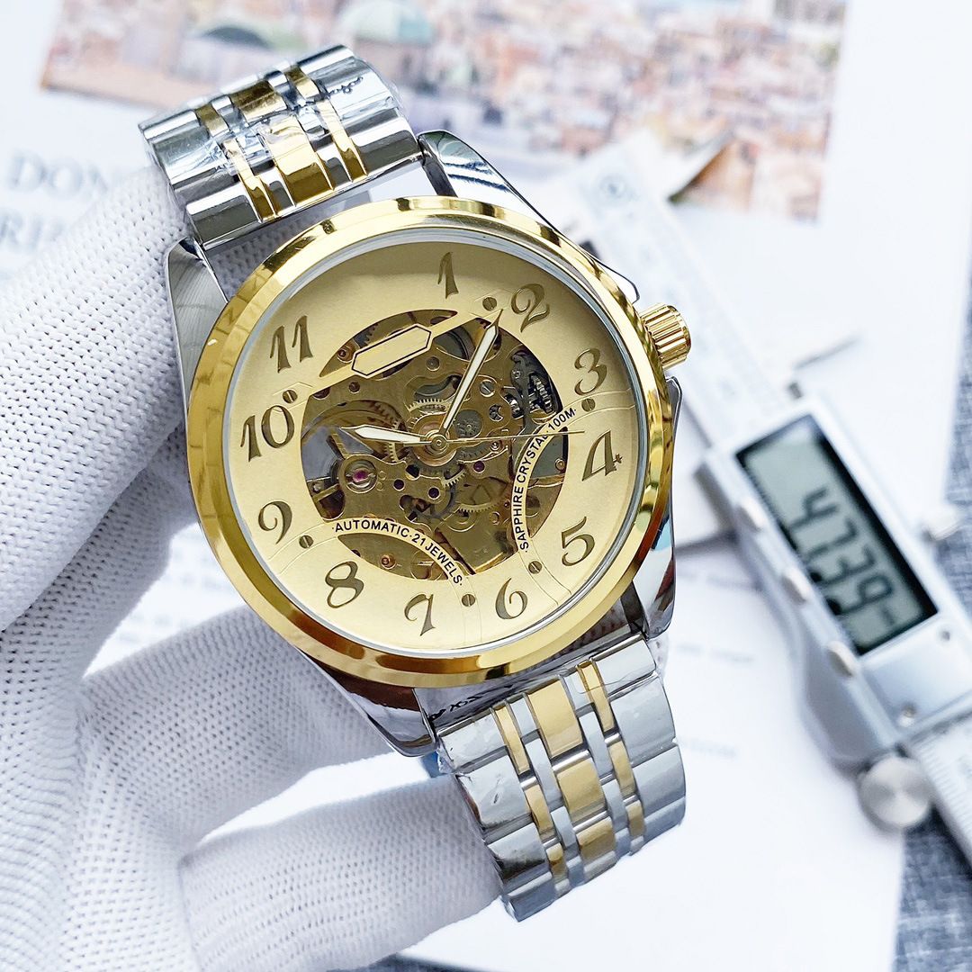 Orologio meccanico automatico trasparente Laojia Daily Hollow_voghion.com