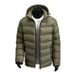 Veste surdimensionnée en coton à capuche amovible pour homme – Coupe décontractée, 3 tons neutres (prêt pour l'hiver, poches latérales, extérieur 100 % polyester)_voghion.com