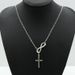Collana corta con croce semplice e numero fortunato 8 in vendita calda_voghion.com