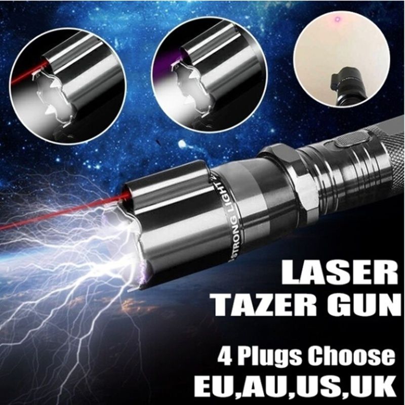 Veiligheidsgereedschap voor vrouwen, elektrisch schokpistool, buitenwandelzaklamp, oplaadbaar, superhelder, taserpistool, zelfverdediging met laser_voghion.com