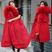 Women’s Korean-Style Winter Jacket – Thickened Cotton Parka, Mid-Length Waist Coat (Khaki/Red/Black/Pea Green/Bluish)_voghion.com