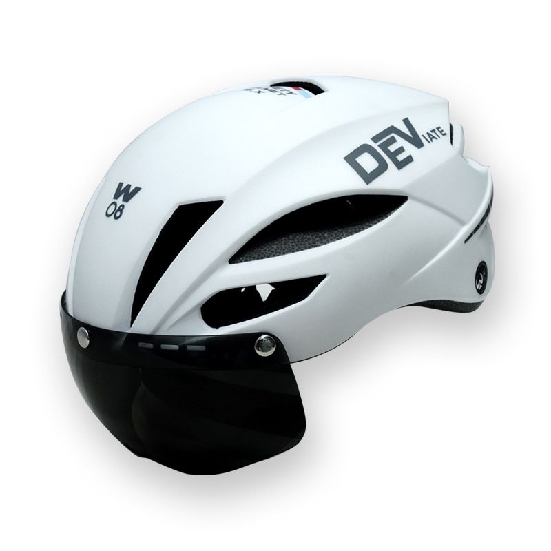 Matte One-Piece Bike Helmet With Magnetic Visor Urban Commuter Cycling Helmet Lightweight Scratch Resistant Ultra Clear Lens_voghion.com