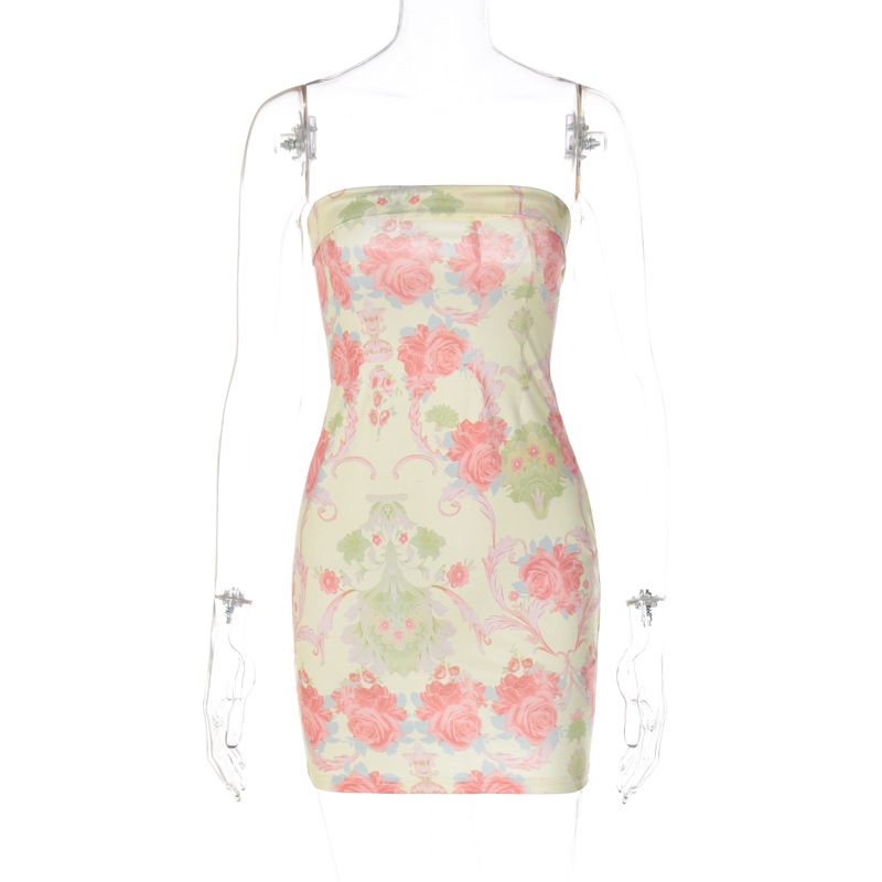 Neues Damenkleid mit Fresh Wind Flower Core Print, umwickelter Brust und Hüfte_voghion.com
