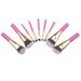 9 stk rejse makeup børster sæt gule eller lyserøde kort håndtag Powder Blush Lip Brush Set Beauty Makeup Tools_voghion.com
