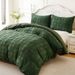 Tufted Wool Cut Flower Army Green Moroccan Quilt Cover Home Textile Bedding Three Piece Set_voghion.com