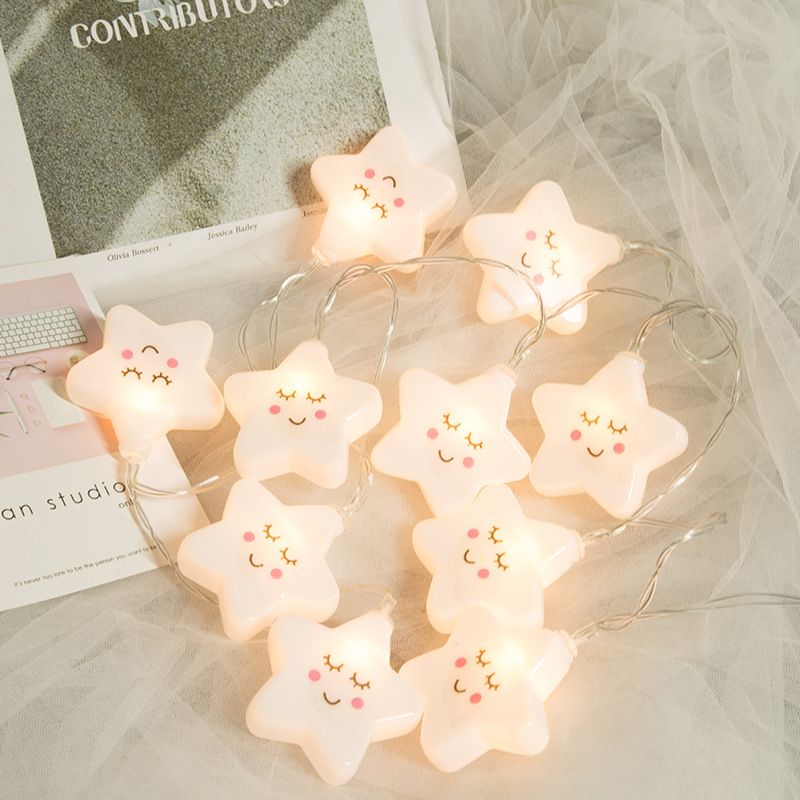 Luci LED a forma di stella e nuvola con arcobaleno e astronauta, alimentate a batteria/USB, per camerette dei bambini, campeggio e decorazioni per feste._voghion.com