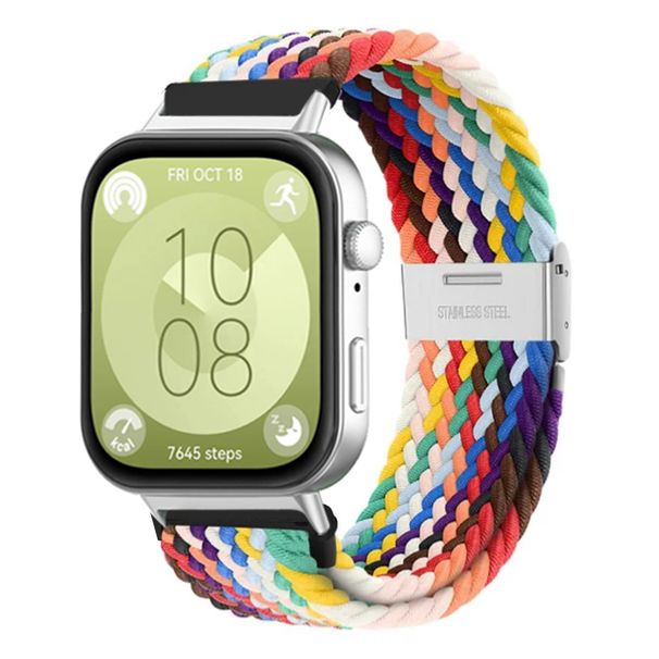 Correa HUAWEI kella fit 3 rihma tarvikute randmevahetusrihm elastne nailonist punutud käevõru HUAWEI fit3 2024 jaoks_voghion.com