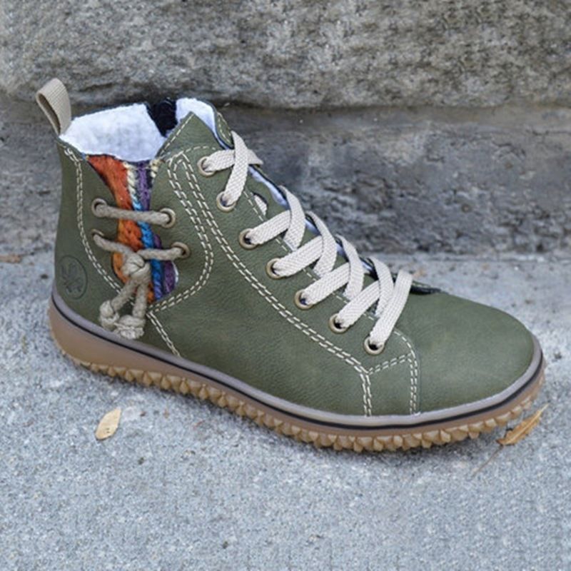 New snow flat heels with zipper and ankle boots women's cotton shoes large size_voghion.com
