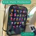 1pc Waterproof Car Seat Cover With Fun Alphabet & Animal Design - Durable Polyester Kick Mat To Protect Against Dirt,_voghion.com
