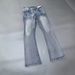 Men's Clothing Paris Style Flared Lost Videotape Ice Blue Washed Damaged Flared Jeans Clean Fit Style_voghion.com