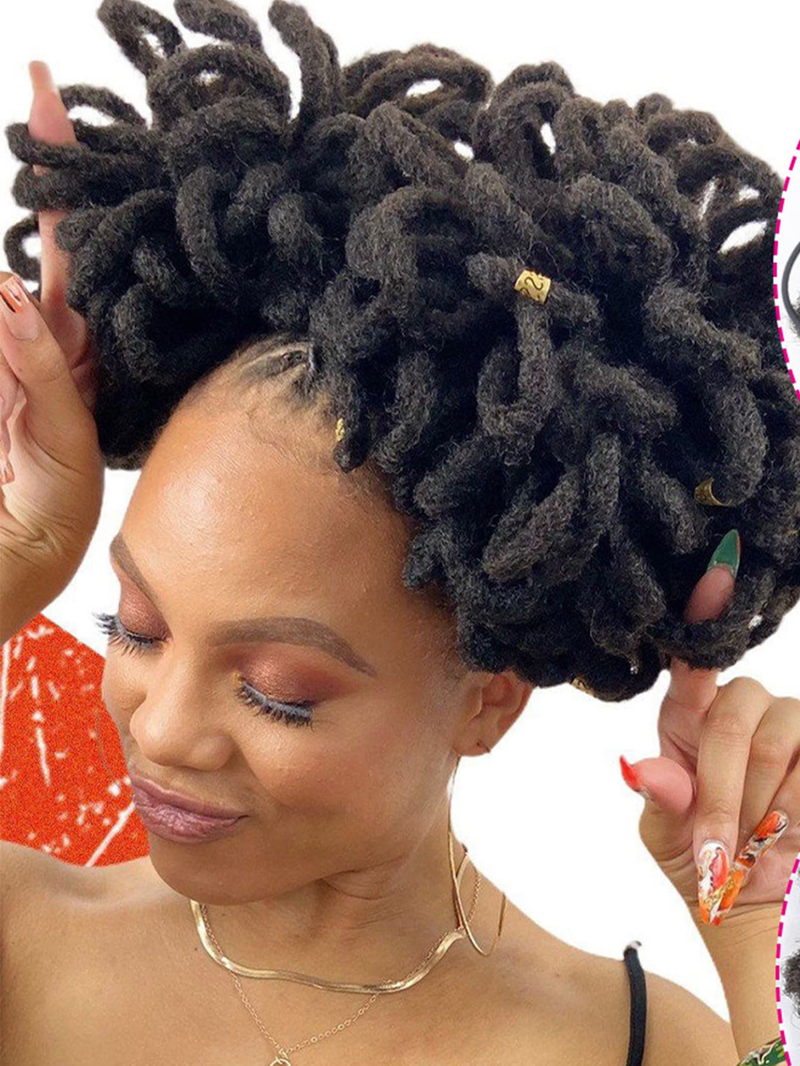 8-Zoll Perücke-Butt Zuchseel Simulatioun Flauscheg Dreadlocks Hoerbeutel Explosiv weiblech Kugelkapp chemesch Faser Hoer_voghion.com