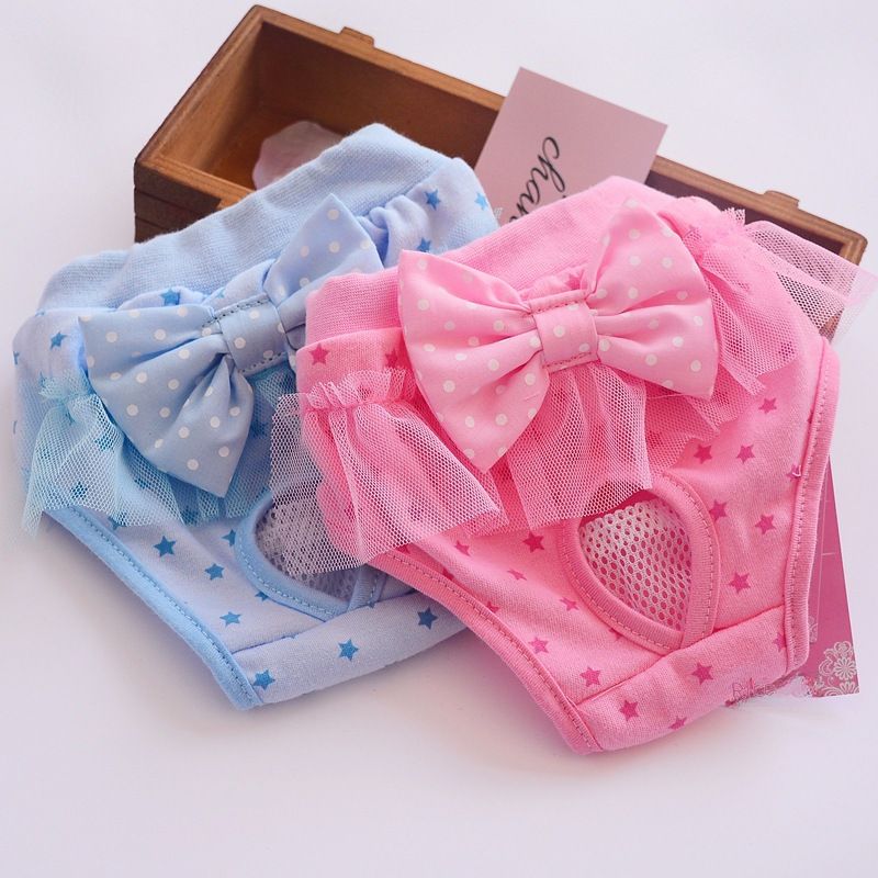 Comfortable Pet Menstrual Pants With Bow Design For Dogs_voghion.com