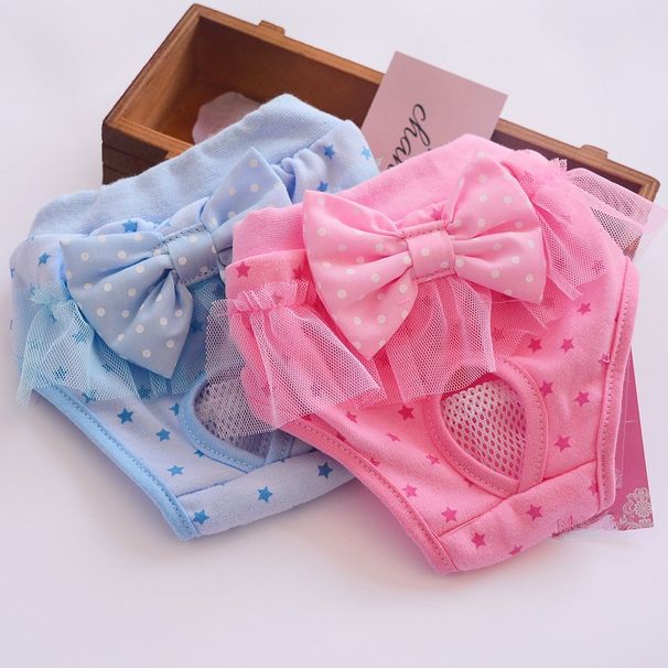 Comfortable Pet Menstrual Pants With Bow Design For Dogs_voghion.com