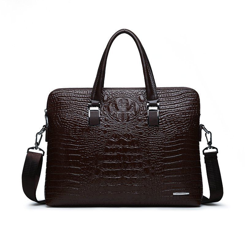 Herrentaschen-Set Business-Mode Krokodilmuster Handtasche Offizielles Dokument Computer Geschenktasche Herren One-Shoulder Diagonaltasche_voghion.com
