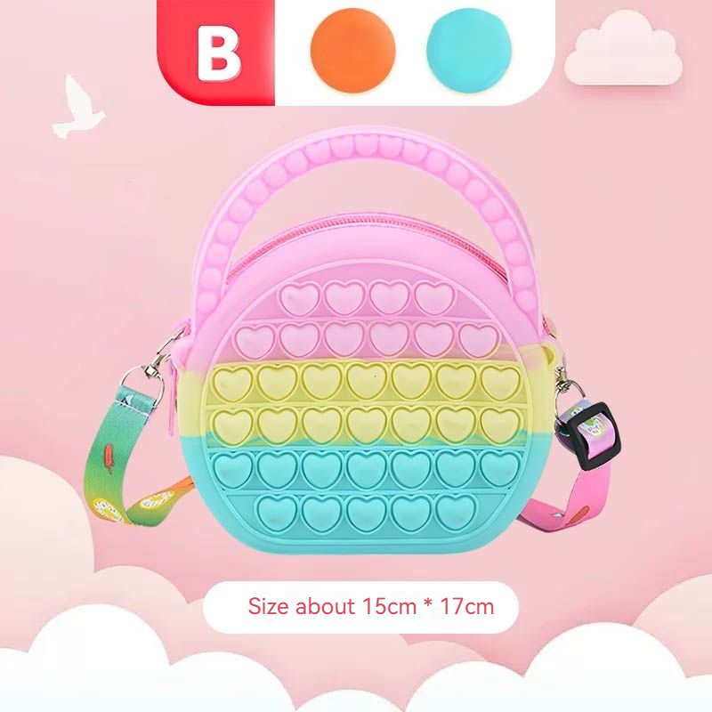 Maglia a tracolla in silicone per bambini con bolle di stampa rossa piccola, puzzle pionieristico assassino di roditori versatile nuova Mini spalla_voghion.com