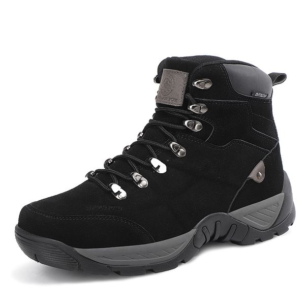 Outdoor High-Top-Stiefel Herren Anti-Rutsch Flache Bequeme Stiefeletten Herren Atmungsaktiv Verschleißfest Lässige Schnür-Wanderschuhe Herren_voghion.com