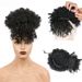 Schwaarz Kuerz Kinky Gekräizt Chignon Mat Pony Syntheteschen Hoer Bun Schnürpferdeschwanz Clip In Afro Puff Hoerstécker Fir Fraen_voghion.com