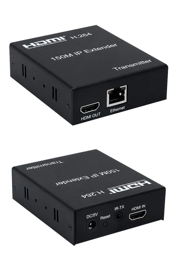 150M HDMI IP plėtiklis per RJ45 eterneto tinklą Cat5e Cat 6 7 Kabelis per jungiklį 1 siųstuvas į kelių imtuvą, skirtas PS4 nešiojamojo kompiuterio televizoriui_voghion.com