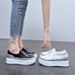 Platform-soled Little White Shoes Inner Heightening Loafers Lazy One-pedal Women's Shoes_voghion.com