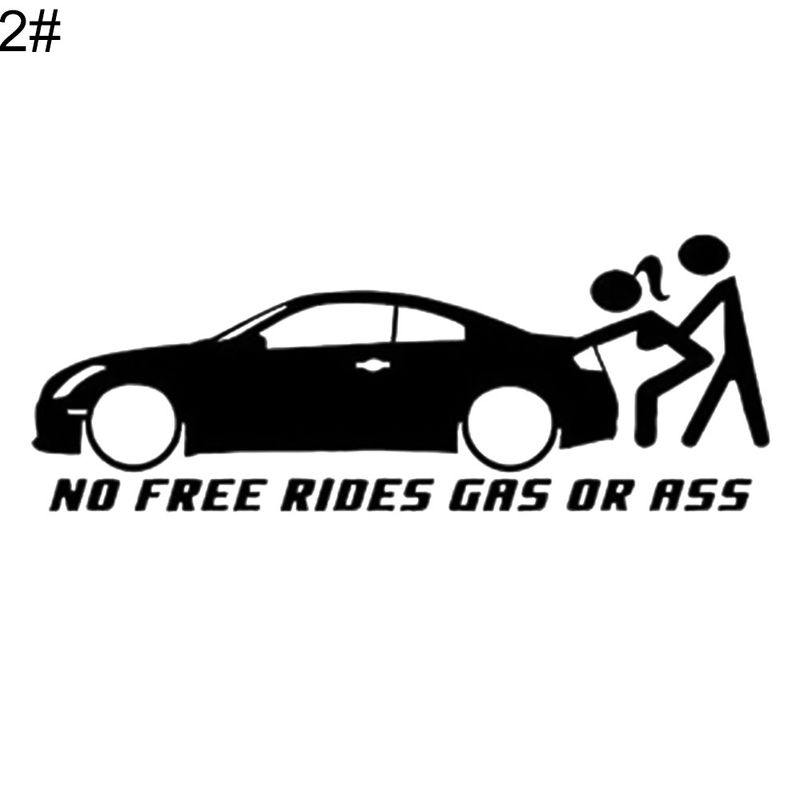 Yuanmheng Grappig Geen gratis ritten Gas of Ass Auto Voertuig Reflecterende Decals Sticker Decoratie_voghion.com