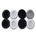 Black Leather Oval Round Universal Splicing Ear Over-Ear Earpads Replacement Headphone Covers Internet Cafe Solid Color_voghion.com