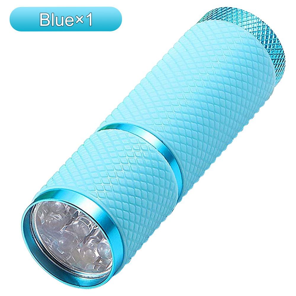 Lampe de poche phosphorescente ; Mini lampe de poche 9 LED avec revêtement en caoutchouc ; Lampe portable et pratique pour le camping, la randonnée, la lecture nocturne, le cyclisme et la randonnée._voghion.com