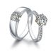 Thai Silver Moissanite Diamond Ring For Women Simulated One Carat Open Adjustable Engraved Fashionable Unique Niche_voghion.com