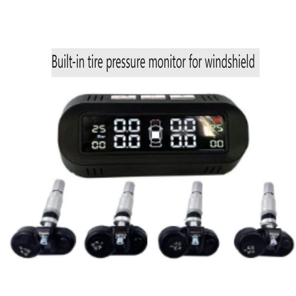 Solar-Powered Wireless TPMS For Cars - Hidden Windshield-Mounted Tire Pressure Monitoring System With Real-Time Alerts & Temperature Sensor_voghion.com