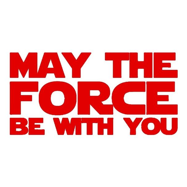 Reflective car sticker may the force be with you English letters body rear window sticker_voghion.com
