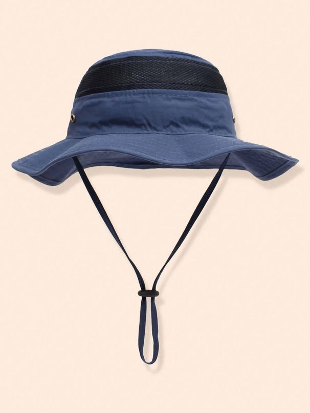 1 Stück Atmungsaktiver Sonnenhut aus Netzstoff, UV-Schutz-Eimerhut für den Außenbereich, einfarbiger Strandhut für den Sommer_voghion.com