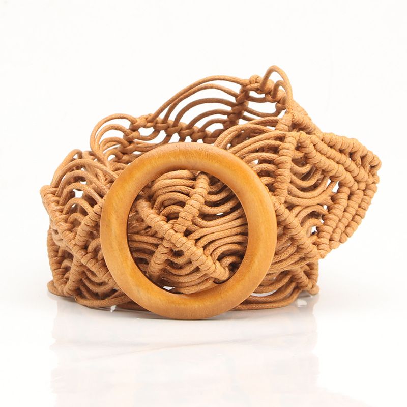 Belt 1PC Women's Braided Belt Pure Handmade Decoration Clothes Dress Hollow Out Wax Rope_voghion.com