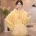Yellow Bear Lockeres, bequemes Pyjama-Set für Damen im Herbst und Winter, verdickte Loungewear mit Kapuze_voghion.com