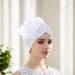 Muslimský šátek na hlavu, boční organzový peří, velká květinová hlava, meloun, turban_voghion.com