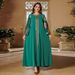 Damenbekleidung Temperamentkleid Perlen bestickte Pailletten Damenbekleidung Kaftan_voghion.com