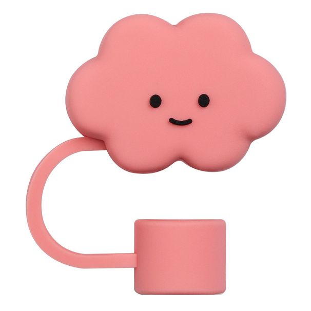 Tappo di protezione antipolvere per cannuccia in silicone, motivo: fiore, cartone animato, nuvola bianca, 10 mm_voghion.com