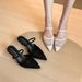 699-205 Black Sequin Evening Style High For Women Pointed Toe Shallow Mouth One Strap Single Shoes Fashionable Elegant_voghion.com