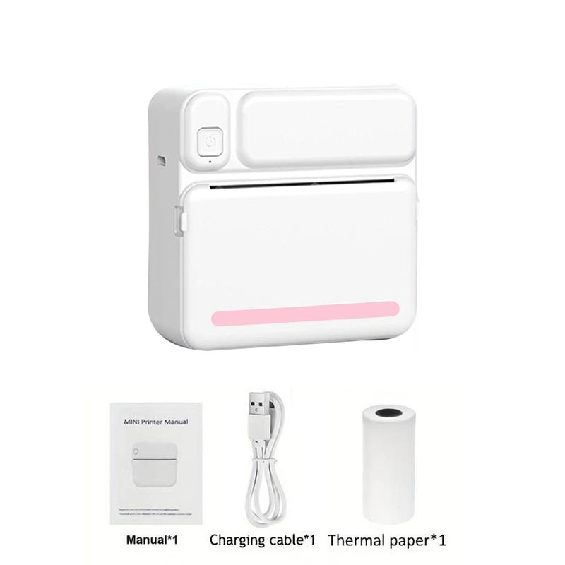 Mini imprimante, imprimante thermique sans encre de poche intelligente pour iOS et Android, imprimante de reçus portable sans fil pour journal photo, notes, mémo_voghion.com