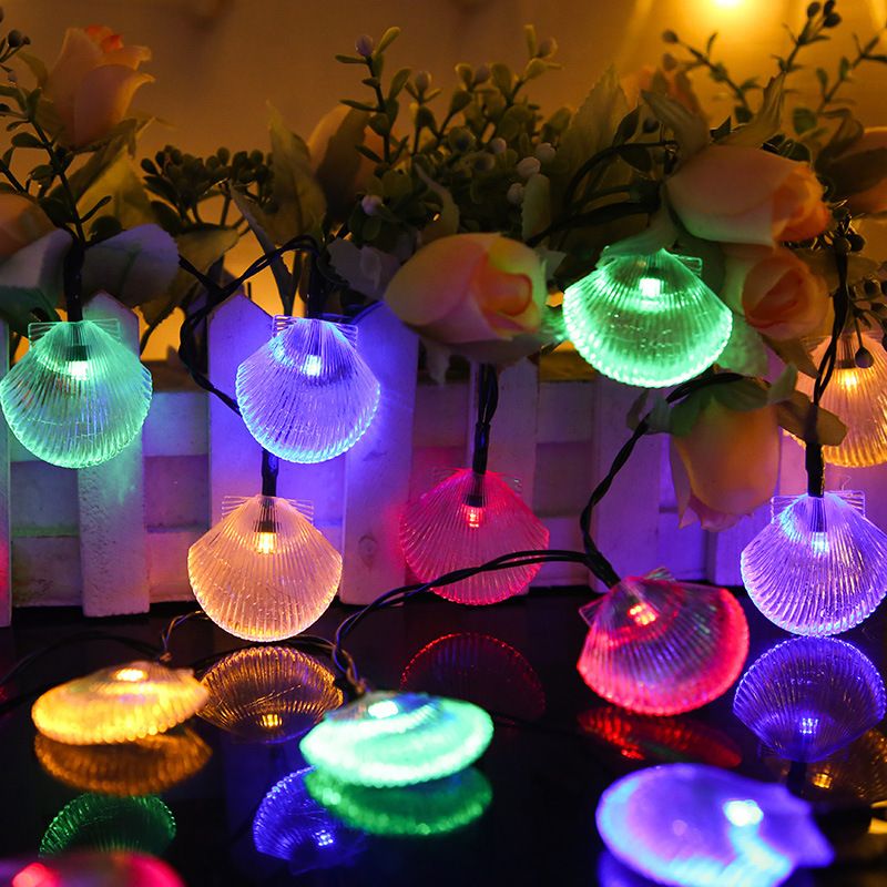 Luzes de corda solares LED Ocean Shell Light String Outdoor Waterproof Jardim Bubble Ball Water Drop Luzes decorativas_voghion.com