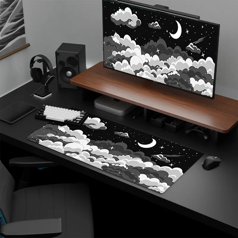 Tapis de souris en caoutchouc avec vue sur le ciel, grand format, joli paysage, nuage, idéal pour le bureau_voghion.com