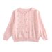 Girls' Cotton Knit Cardigan With Hollow Design Long Sleeve Open Front Sweater For Spring & Autumn (3-8 Years, 100-140cm)_voghion.com