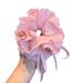 Sweet Big Curly Hair Rough Handmade Flower Pullable Bun Small Nylon Hairband_voghion.com